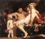 EVERDINGEN, Caesar van Bacchus with Two Nymphs and Cupid fg oil painting reproduction